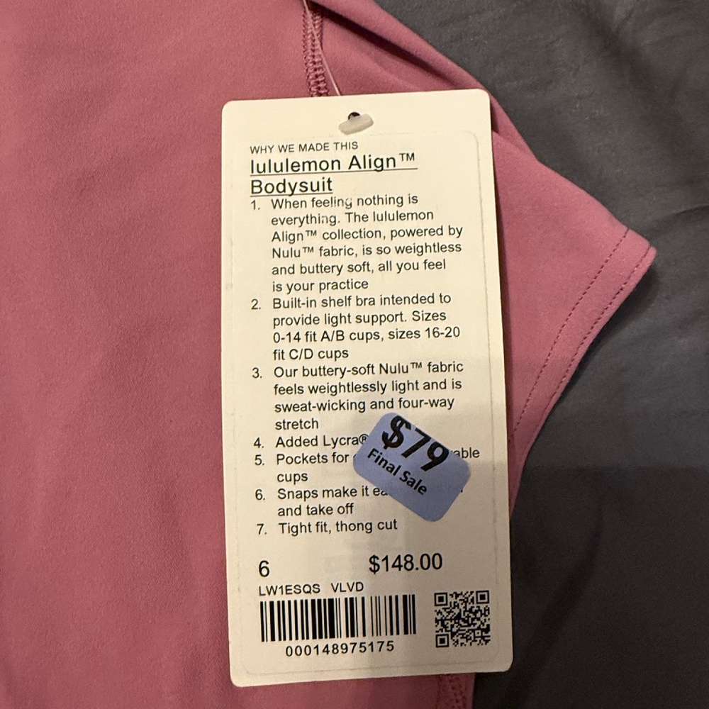 Brand new Lululemon Align bodysuit